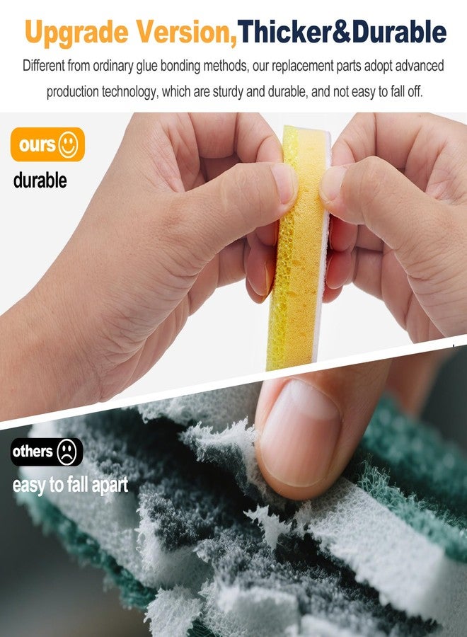 Runhike 6 Packs Refill Heads Compatible with Dish Daddy,Non-Scratch Wand Refill Sponge Heads Compatible with Scrub Daddy,Upgrade Much Thicker and Durable - Image 2